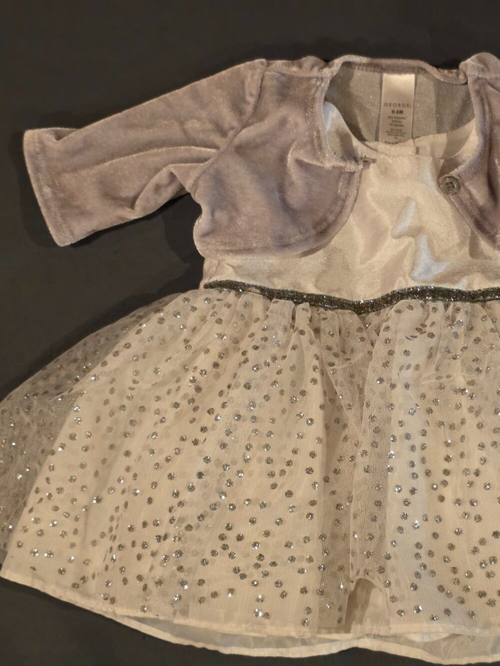George Girls 0-3 Month Shiny White Tutu Dress